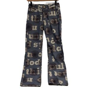 Oilily Women's Floral Print Patterned Denim Pants Size 34 Blue